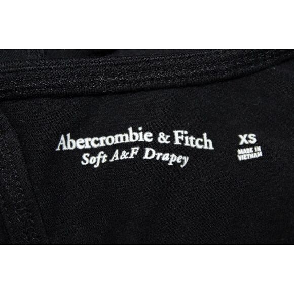Womens Abercrombie & Fitch Soft A&F Drapey Black Short Sleeve Bodysuit Size XS - Picture 3 of 6